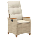 vidaXL Fekvő Kerti Szék Beige és krém 64 x 57,5 x 112 cm polirattan