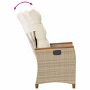 vidaXL Fekvő Kerti Szék Beige és krém 64 x 57,5 x 112 cm polirattan