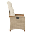 vidaXL Fekvő Kerti Szék Beige és krém 64 x 57,5 x 112 cm polirattan