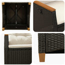 vidaXL Fekvő Kerti Szék Fekete és Krém 64 x 57,5 x 112 cm polirattan