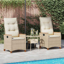 vidaXL Fekvő Kerti Szék Beige és krém 64 x 57,5 x 112 cm polirattan