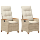 vidaXL Fekvő Kerti Szék Beige és krém 64 x 57,5 x 112 cm polirattan