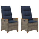 vidaXL Fekvő Kerti Szék 2 pcs Szürke és sötétkék 64 x 57,5 x 112 cm