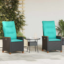 vidaXL Fekvő Kerti Szék Fekete és Türkiz 64 x 57,5 x 112 cm polirattan