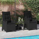 vidaXL Kerti Szék 2 pcs Fekete 56 x 64 x 94 cm Acél és poliészter