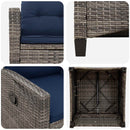 vidaXL Kerti Szék 2 pcs szürke és sötétkék 56 x 60 x 112 cm