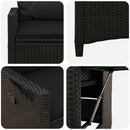 vidaXL Fekvő Kerti Szék Fekete 56 x 60 x 112 cm polirattan