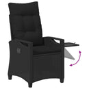vidaXL Fekvő Kerti Szék Fekete 56 x 60 x 112 cm polirattan
