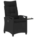 vidaXL Fekvő Kerti Szék Fekete 56 x 60 x 112 cm polirattan