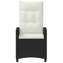 vidaXL Fekvő Kerti Szék Fekete és Krém 56 x 60 x 112 cm polirattan