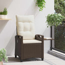 vidaXL Fekvő Kerti Szék Barna és Krém 56 x 60 x 112 cm polirattan