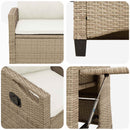 vidaXL Fekvő Kerti Szék Beige és krém 56 x 60 x 112 cm polirattan