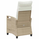 vidaXL Fekvő Kerti Szék Beige és krém 56 x 60 x 112 cm polirattan