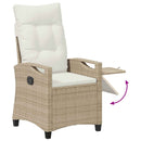 vidaXL Fekvő Kerti Szék Beige és krém 56 x 60 x 112 cm polirattan