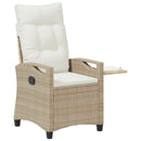 vidaXL Fekvő Kerti Szék Beige és krém 56 x 60 x 112 cm polirattan