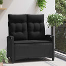 vidaXL Kerti pad párnával Fekete 105 x 60 x 112 cm Acél és poliészter