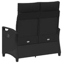 vidaXL Kerti pad párnával Fekete 105 x 60 x 112 cm Acél és poliészter