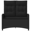 vidaXL Kerti pad párnával Fekete 105 x 60 x 112 cm Acél és poliészter