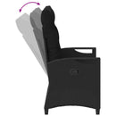 vidaXL Kerti pad párnával Fekete 105 x 60 x 112 cm Acél és poliészter