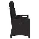 vidaXL Kerti pad párnával Fekete 105 x 60 x 112 cm Acél és poliészter