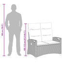 vidaXL Kerti pad Fekete és Krém 105 x 60 x 112 cm Acél és poliészter