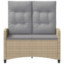 vidaXL Kerti pad párnával Beige és Világosszürke 105 x 60 x 112 cm