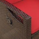 vidaXL Kerti pad Barna és Piros 105 x 60 x 112 cm Acél és poliészter