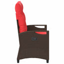 vidaXL Kerti pad Barna és Piros 105 x 60 x 112 cm Acél és poliészter