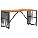 vidaXL Kültéri Asztal Fekete 80 x 40 x 40 cm Acél és poli rattan