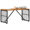 vidaXL Kültéri Asztal Fekete 80 x 40 x 40 cm Acél és poli rattan