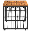 vidaXL Kültéri Asztal Fekete 80 x 40 x 40 cm Acél és poli rattan