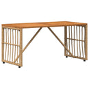 vidaXL Kültéri Asztal Természetes 80 x 40 x 40 cm Acél és poli rattan