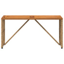 vidaXL Kültéri Asztal Természetes 80 x 40 x 40 cm Acél és poli rattan