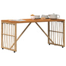 vidaXL Kültéri Asztal Természetes 80 x 40 x 40 cm Acél és poli rattan