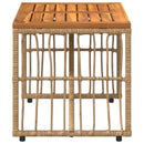 vidaXL Kültéri Asztal Természetes 80 x 40 x 40 cm Acél és poli rattan