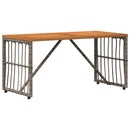 vidaXL Kültéri Asztal Szürke 80 x 40 x 40 cm Acél és poli rattan