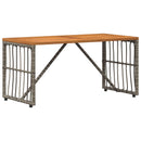 vidaXL Kültéri Asztal Szürke 80 x 40 x 40 cm Acél és poli rattan