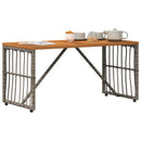 vidaXL Kültéri Asztal Szürke 80 x 40 x 40 cm Acél és poli rattan