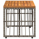 vidaXL Kültéri Asztal Szürke 80 x 40 x 40 cm Acél és poli rattan