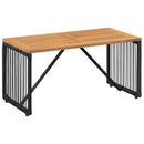 vidaXL Kültéri Asztal Fekete és Barna 80 x 40 x 40 cm polirattan