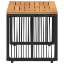 vidaXL Kültéri Asztal Fekete és Barna 80 x 40 x 40 cm polirattan