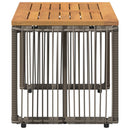 vidaXL Kültéri Asztal Szürke és Barna 80 x 40 x 40 cm polirattan