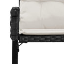 vidaXL Kerti pad párnával Fekete és krémfehér 118 x 55 x 82 cm