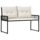 vidaXL Kerti pad párnával Fekete és krémfehér 118 x 55 x 82 cm
