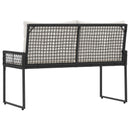 vidaXL Kerti pad párnával Fekete és krémfehér 118 x 55 x 82 cm