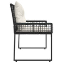 vidaXL Kerti pad párnával Fekete és krémfehér 118 x 55 x 82 cm