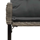 vidaXL Kerti pad párnával Szürke 118 x 55 x 82 cm PE rattan és szövet