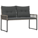 vidaXL Kerti pad párnával Szürke 118 x 55 x 82 cm PE rattan és szövet