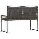 vidaXL Kerti pad párnával Szürke 118 x 55 x 82 cm PE rattan és szövet