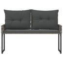 vidaXL Kerti pad párnával Szürke 118 x 55 x 82 cm PE rattan és szövet